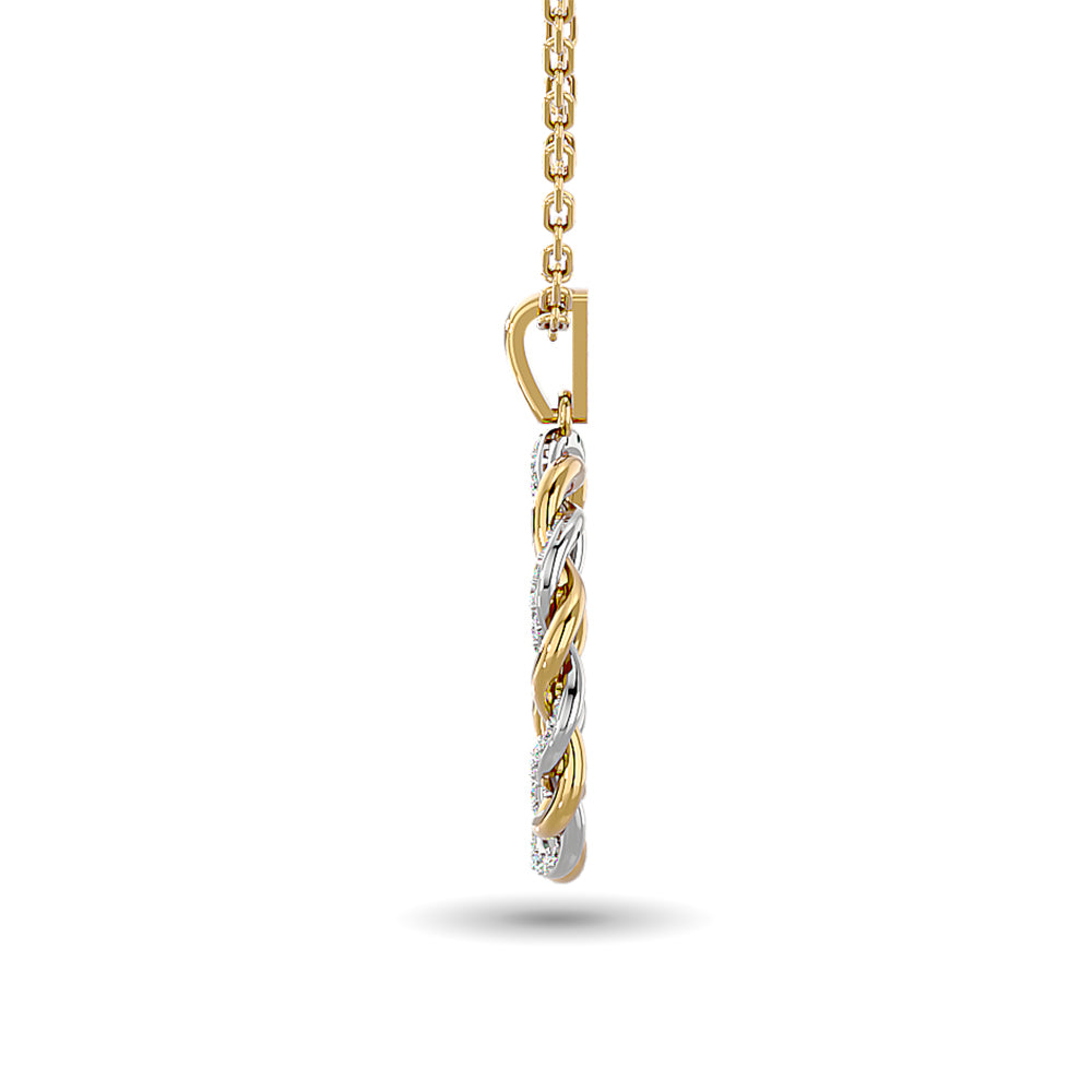 Diamond Fashion Pendant 1/6 Ct Tw In 10K Yellow Gold