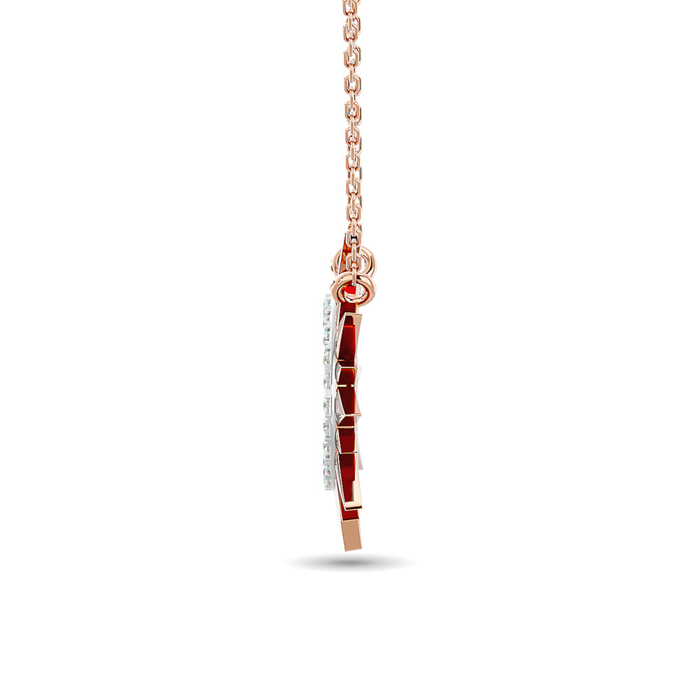 Diamond 1/8 Ct Tw Sun Necklace In 10K Rose Gold
