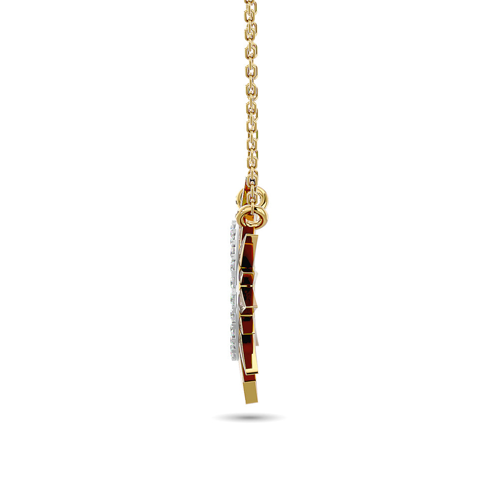 Diamond Round Cut Bar Fashion Necklace 1/8 Ct Tw In 10K Yellow Gold