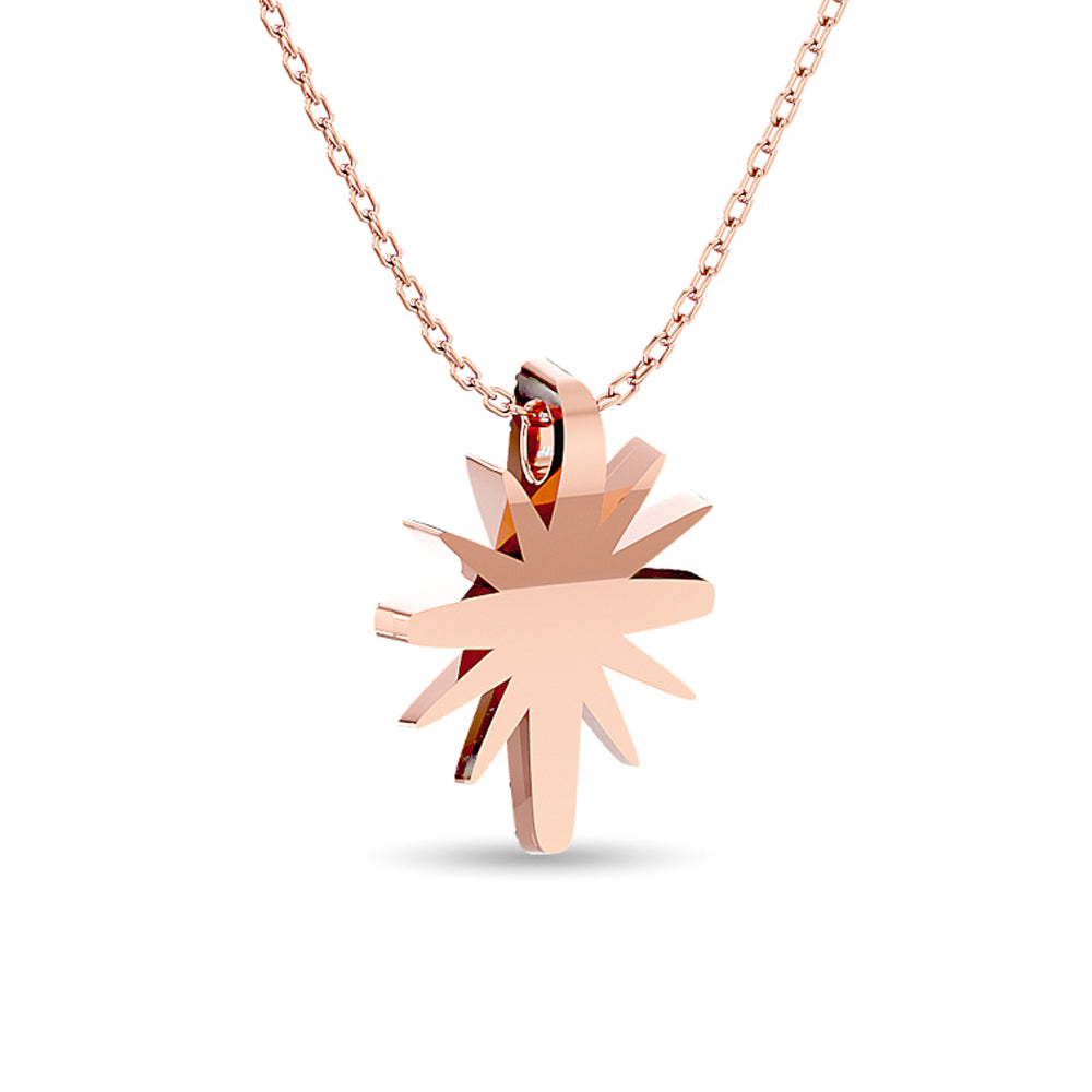 Diamond 1/8 Ct Tw Sun Necklace In 10K Rose Gold