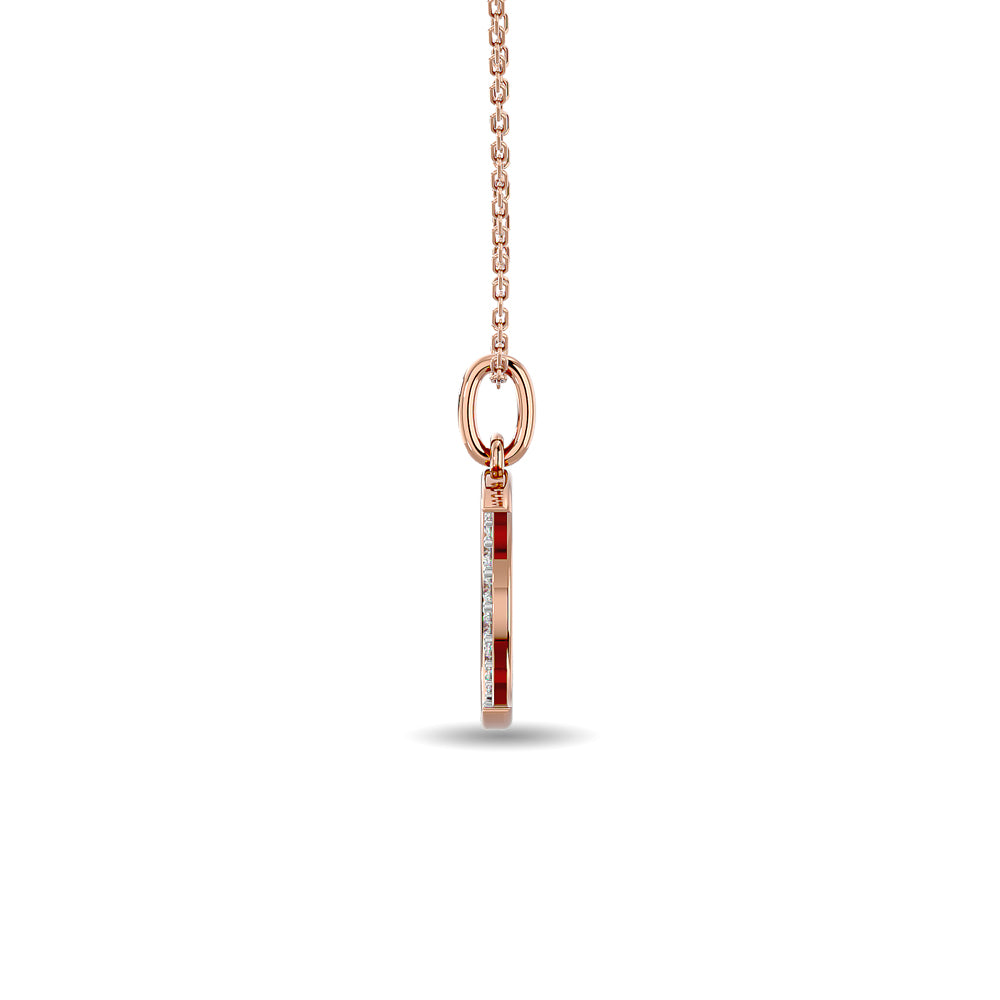 Diamond 1/8 Ct Tw Moon Pendant In 10K Rose Gold