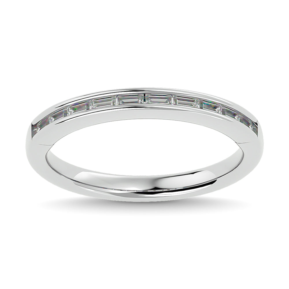 Diamond 1/3 Ct Tw Channel Set Straight Baguette Ladies Band In 14K White Gold