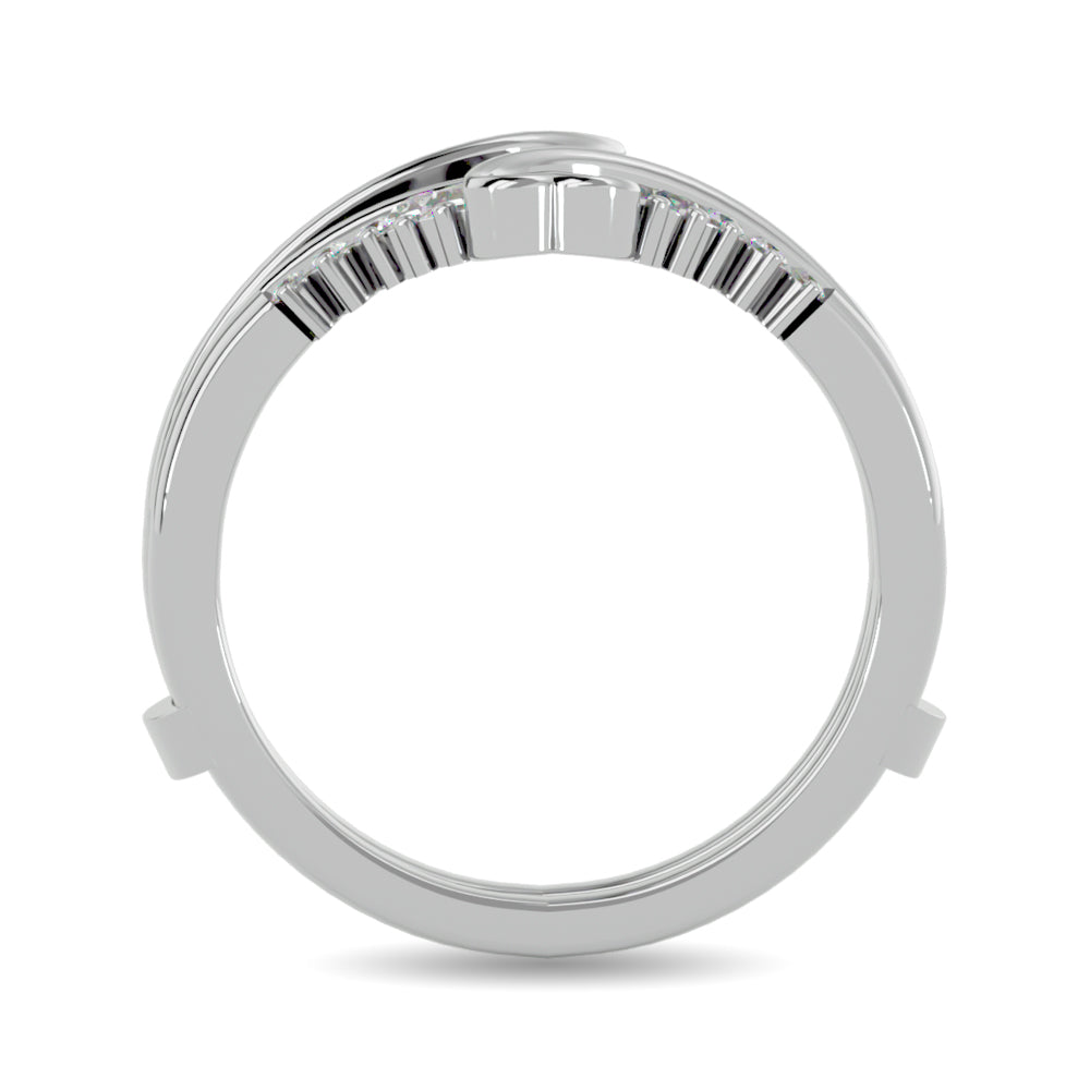 Diamond 1/4 ct tw Round and Tapper Guard Ring in 14K White Gold