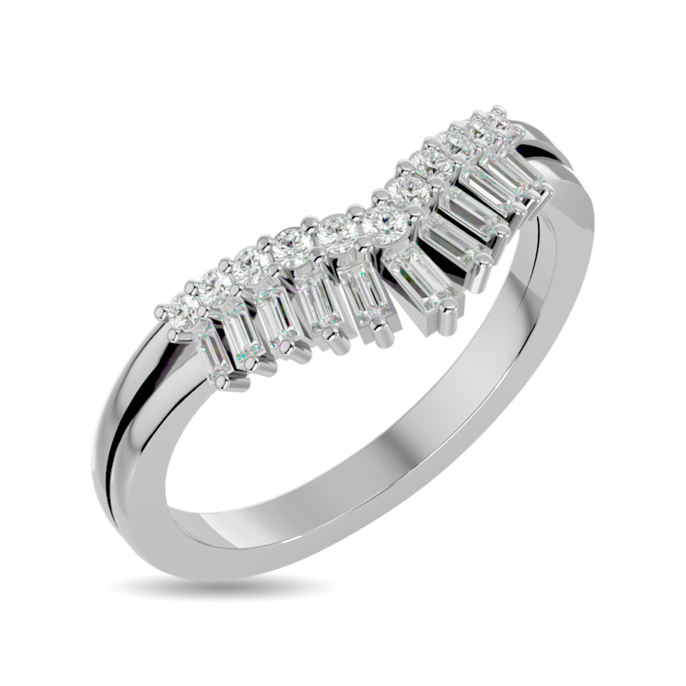 Diamond 1/3 Ct Tw Chevron Band In 10K White Gold
