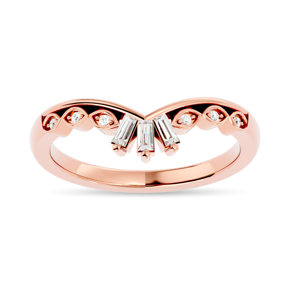 Diamond 1/6 Ct Tw Chevron Band In 14K Rose Gold