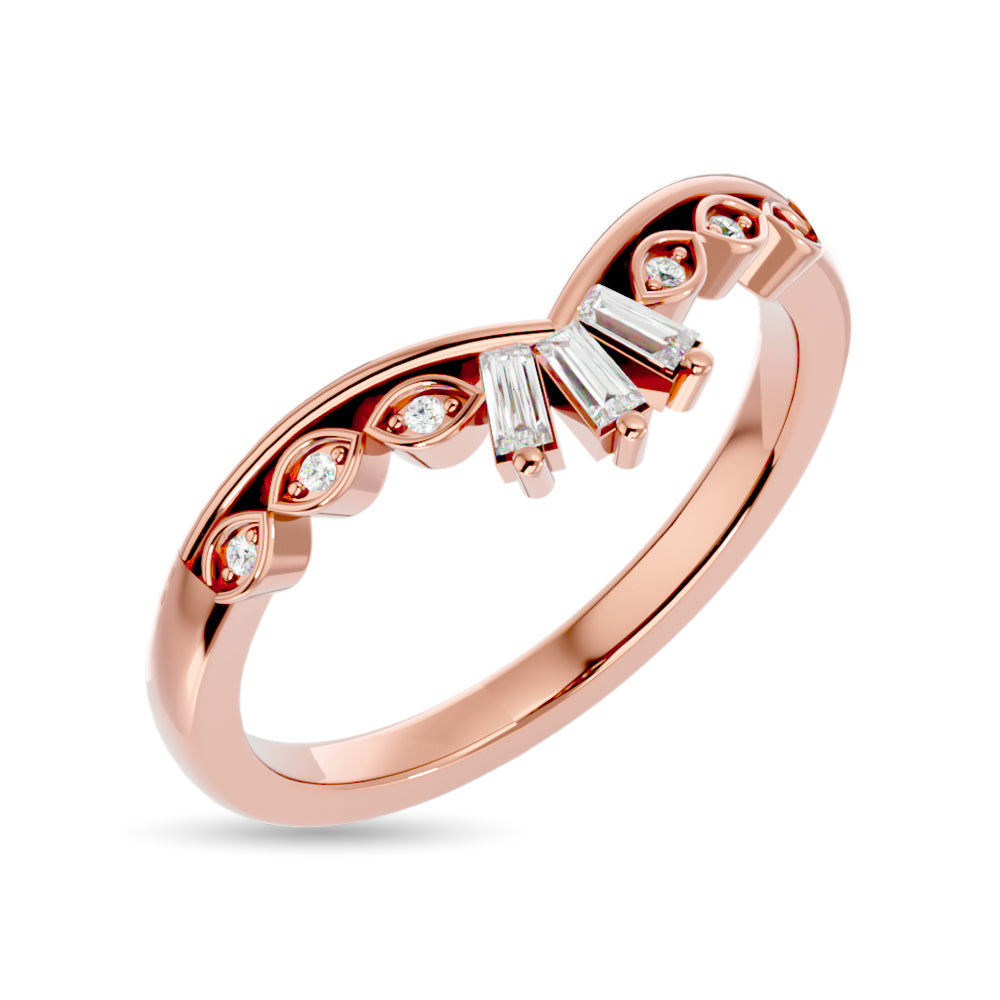 Diamond 1/6 Ct Tw Chevron Band In 14K Rose Gold