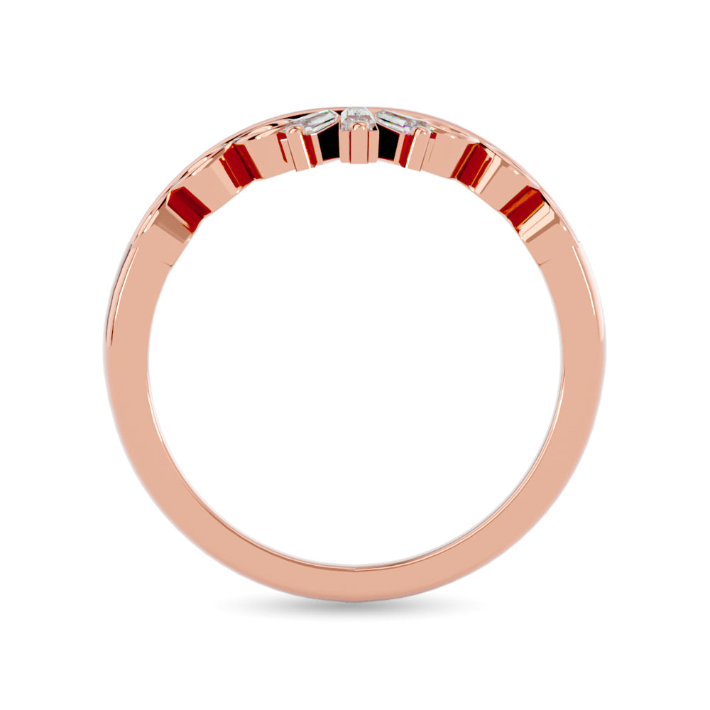 Diamond 1/6 Ct Tw Chevron Band In 14K Rose Gold