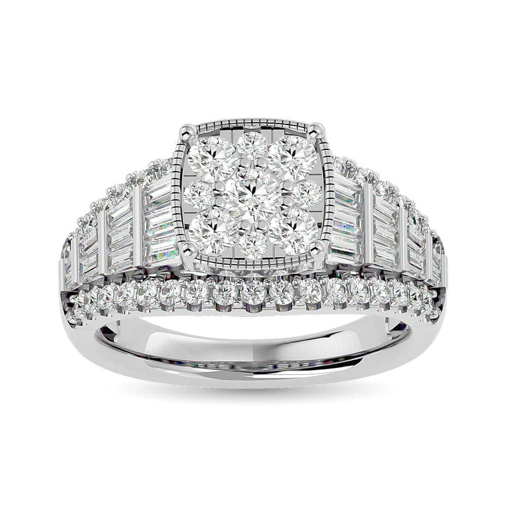 Diamond Engagement Ring 1 1/2 Ct Tw In 10K White Gold