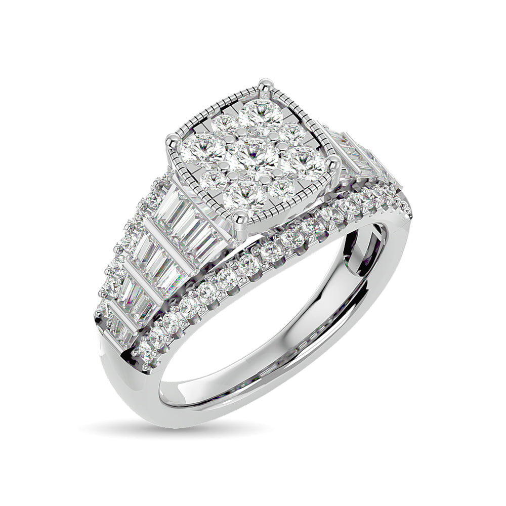 Diamond Engagement Ring 1 1/2 Ct Tw In 10K White Gold