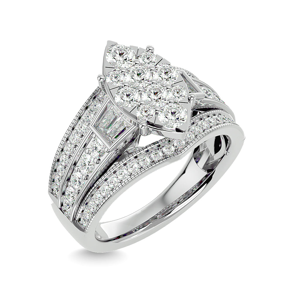 Diamond Engagement Ring 1 1/2 Ct Tw In 14K White Gold