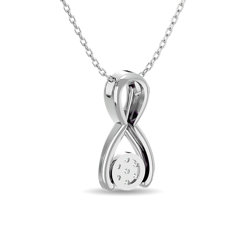 Diamond Fashion Pendant 1/10 Ct Tw In 10K White Gold