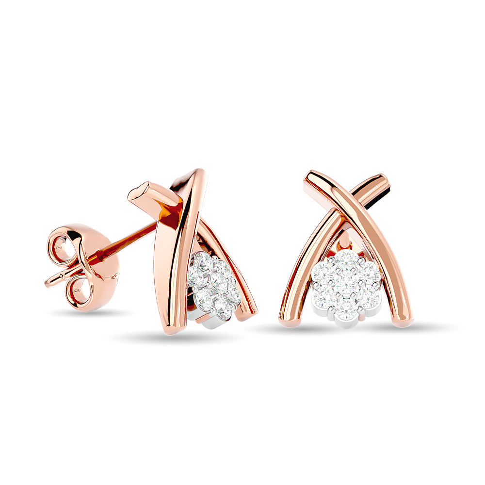 Diamond Fashion Earrings 1/10 Ct Tw In 10K Rose Gold