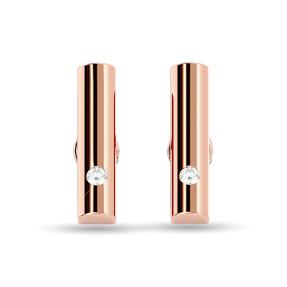Diamond 1/20 ct tw Bar Earrings in 10K Rose Gold