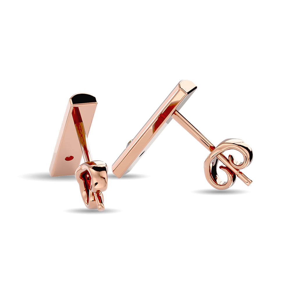 Diamond 1/20 ct tw Bar Earrings in 10K Rose Gold