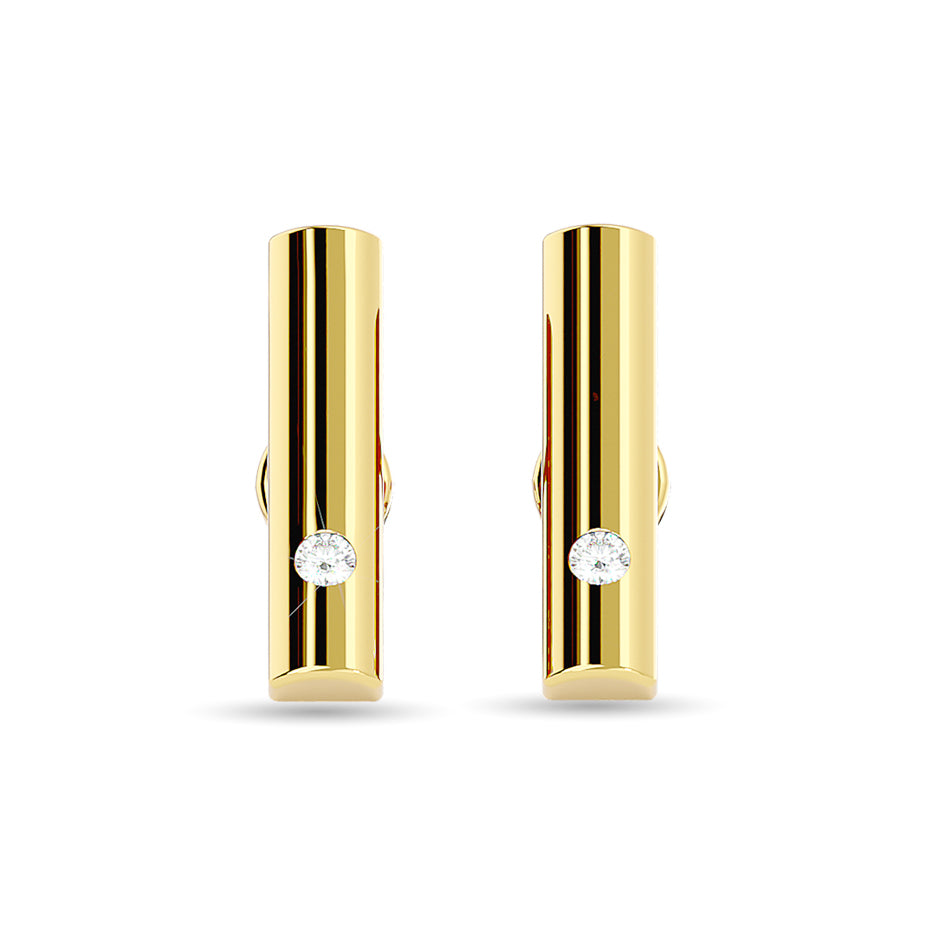 Diamond 1/20 Ct Tw Bar Earrings In 10K Yellow Gold
