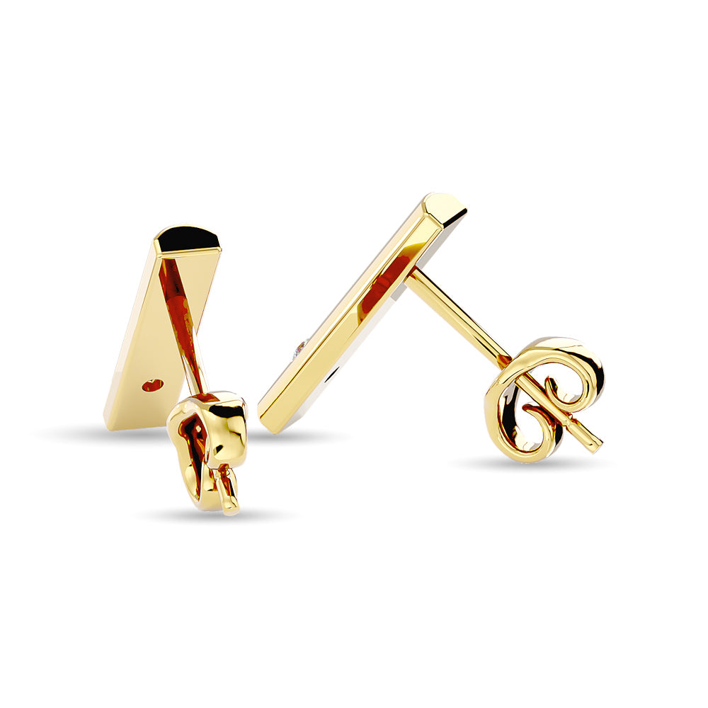 Diamond 1/20 Ct Tw Bar Earrings In 10K Yellow Gold