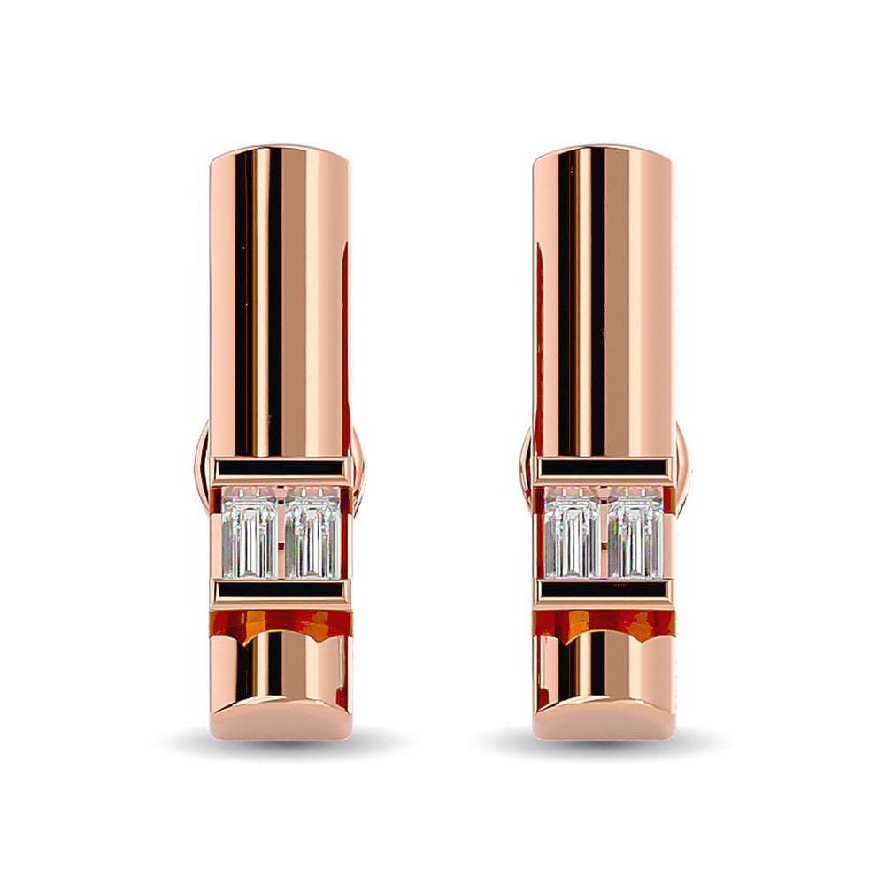 Diamond 1/20 ct tw Bar Earrings in 10K Rose Gold