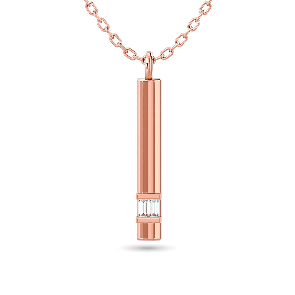 Diamond Bar Pendant 1/50 Ct Tw In 10K Rose Gold