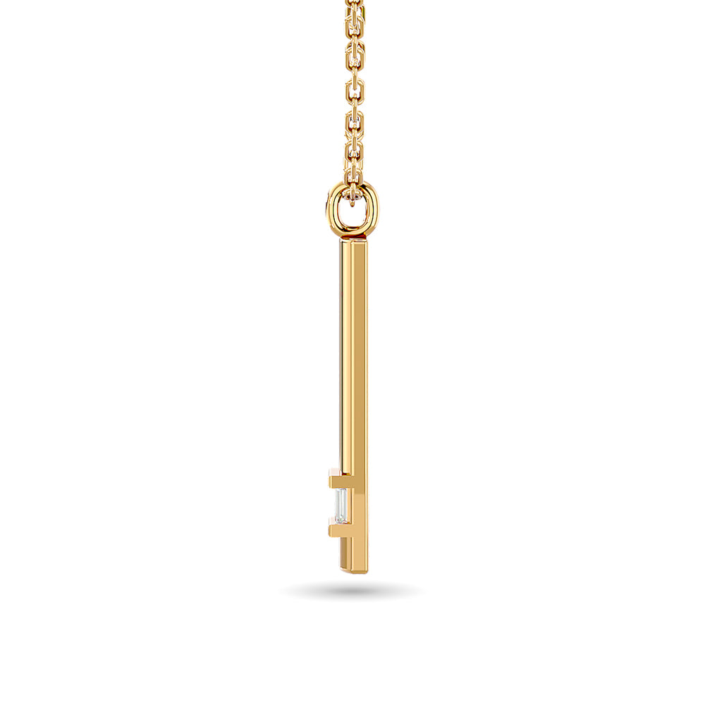 Diamond Bar Pendant 1/50 ct tw in 10K Yellow Gold