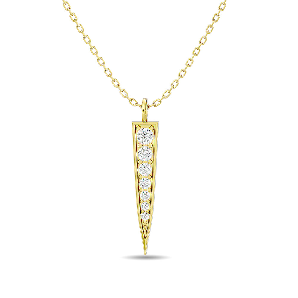 Diamond 1/10 Ct Tw Round Cut Fashion Pendant In 10K Yellow Gold