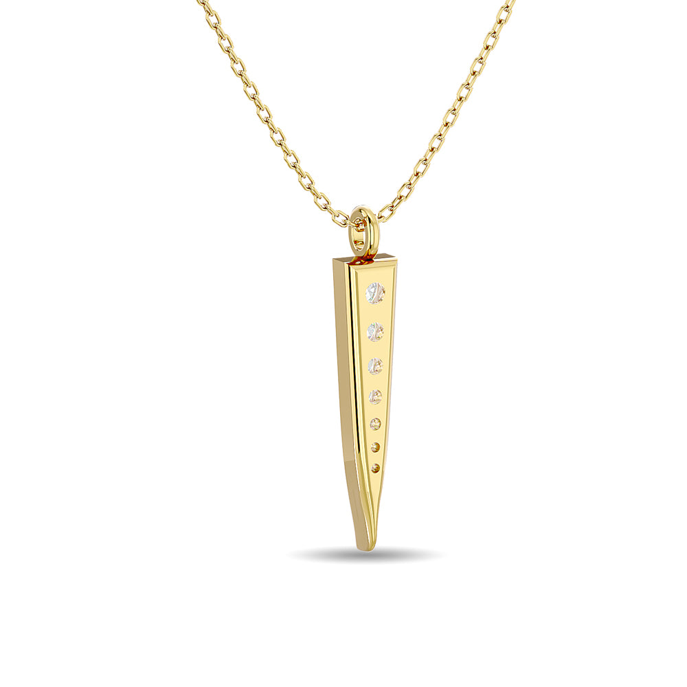 Diamond 1/10 Ct Tw Round Cut Fashion Pendant In 10K Yellow Gold