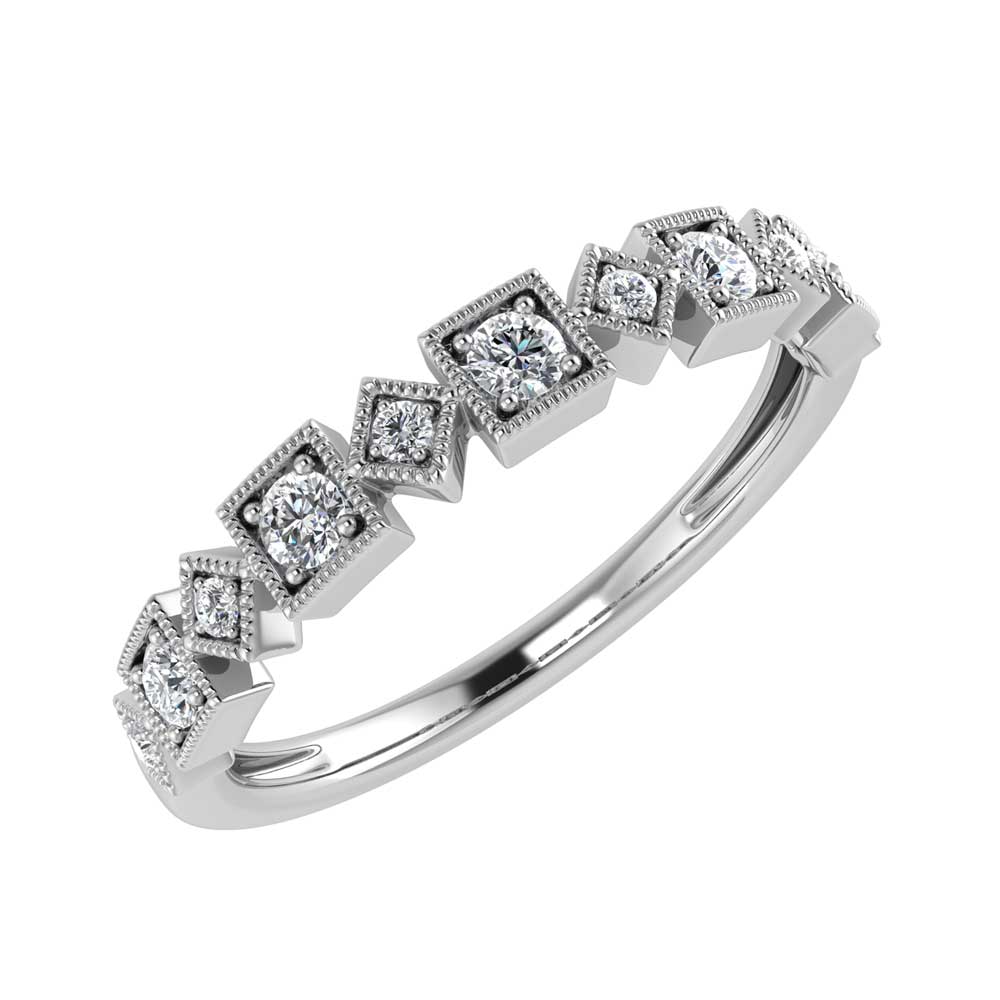 Diamond 1/8 Ct Tw Stackable Ring In 14K White Gold