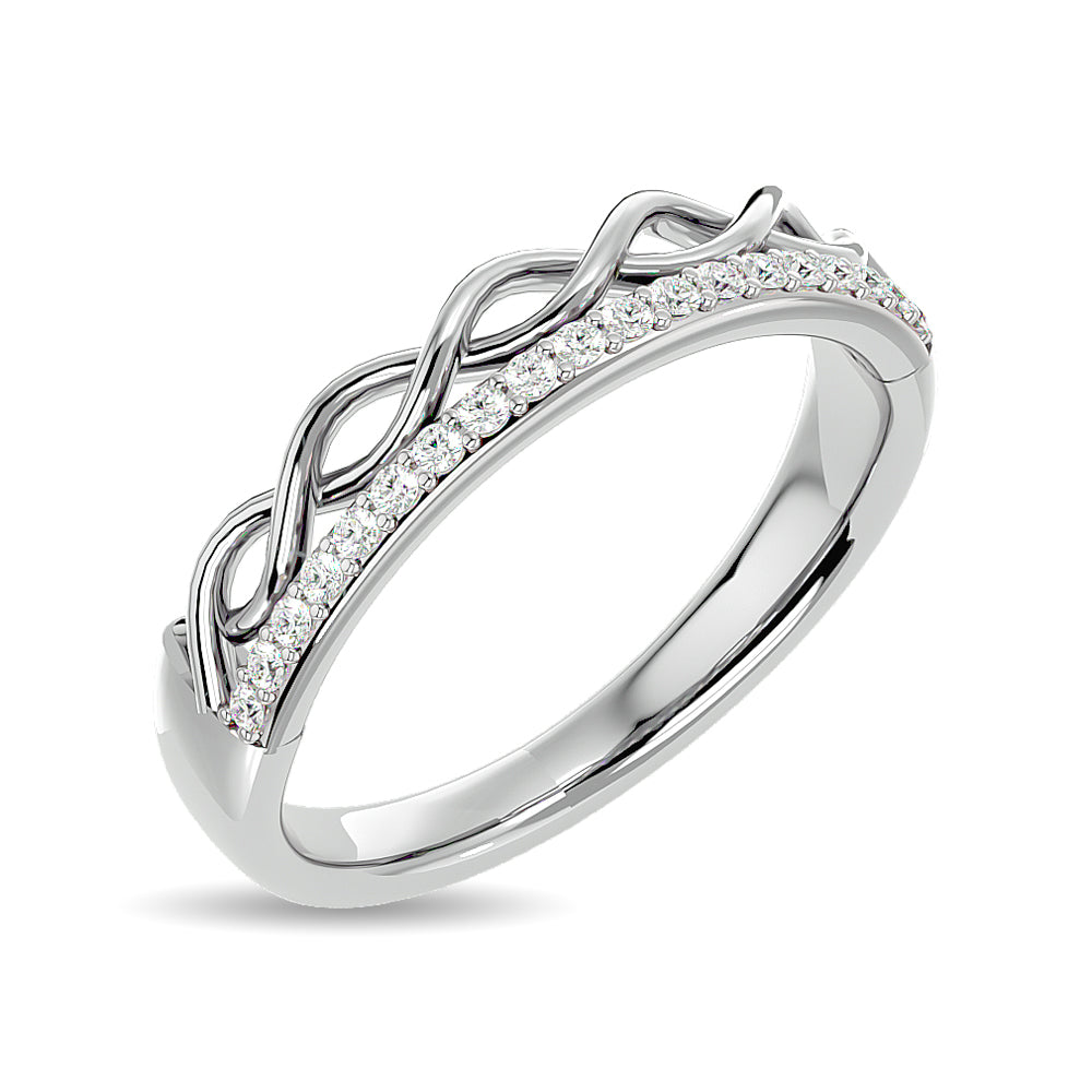 Diamond 1/8 Ct Tw Stackable Ring In 14K White Gold