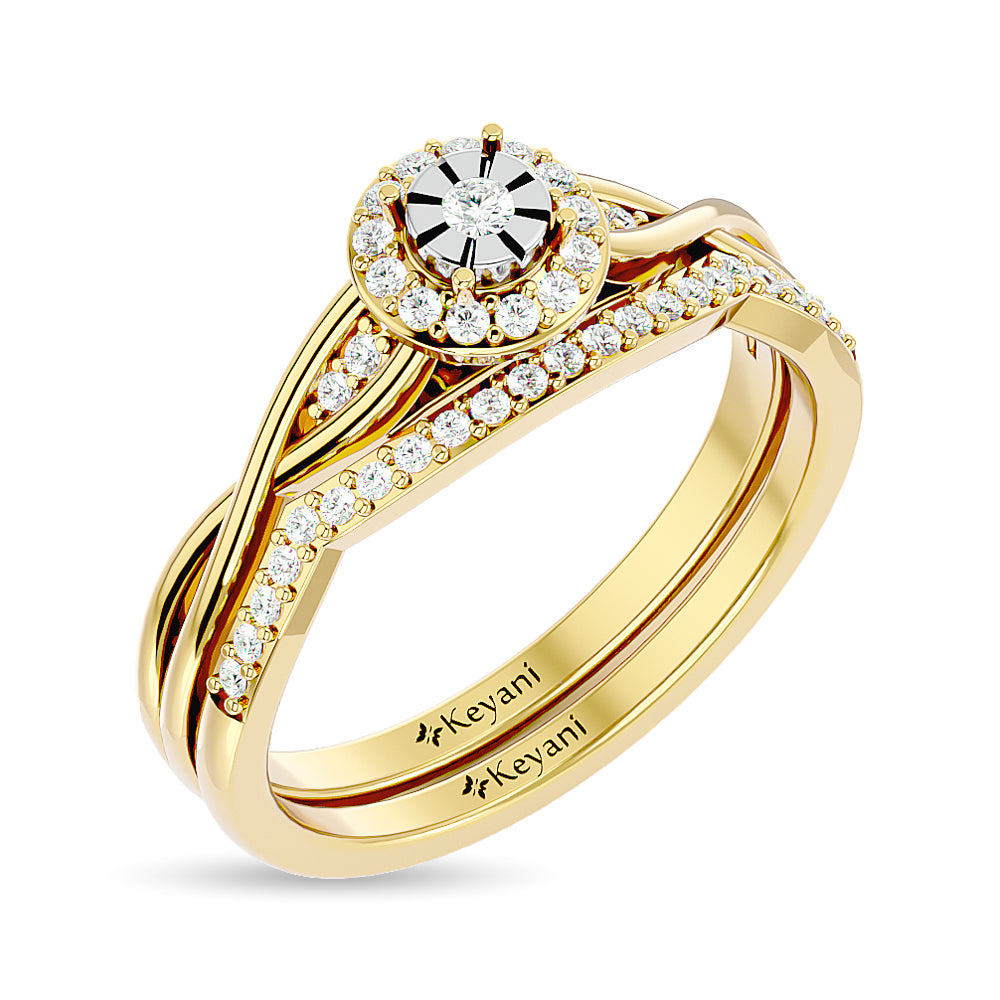 Diamond 1/4 Ct Tw Promise Bridal Ring In 10K Rose Gold