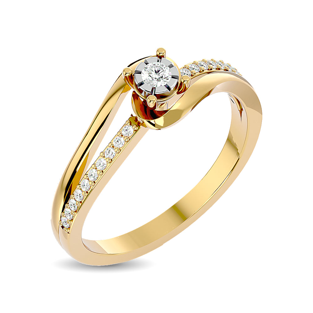 Diamond 1/6 Ct Tw Promise Ring In 10K Yellow Gold