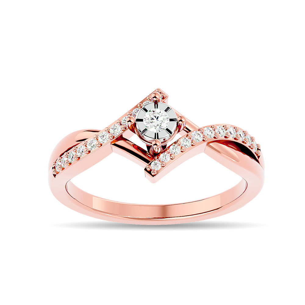 Diamond 1/5 Ct Tw Promise Ring In 10K Rose Gold