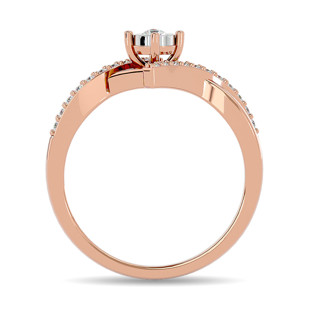 Diamond 1/5 Ct Tw Promise Ring In 10K Rose Gold