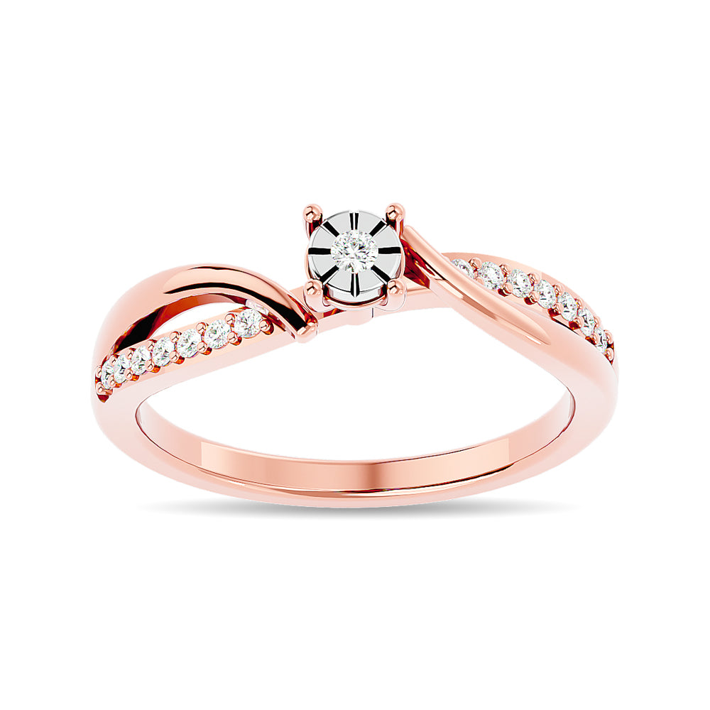 Diamond 1/6 Ct Tw Promise Ring In 10K Rose Gold