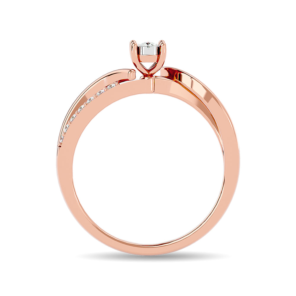 Diamond 1/6 Ct Tw Promise Ring In 10K Rose Gold