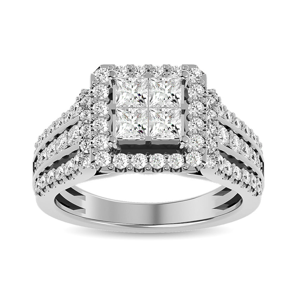 Diamond Engagement Ring 1 Ct Tw In 14K White Gold