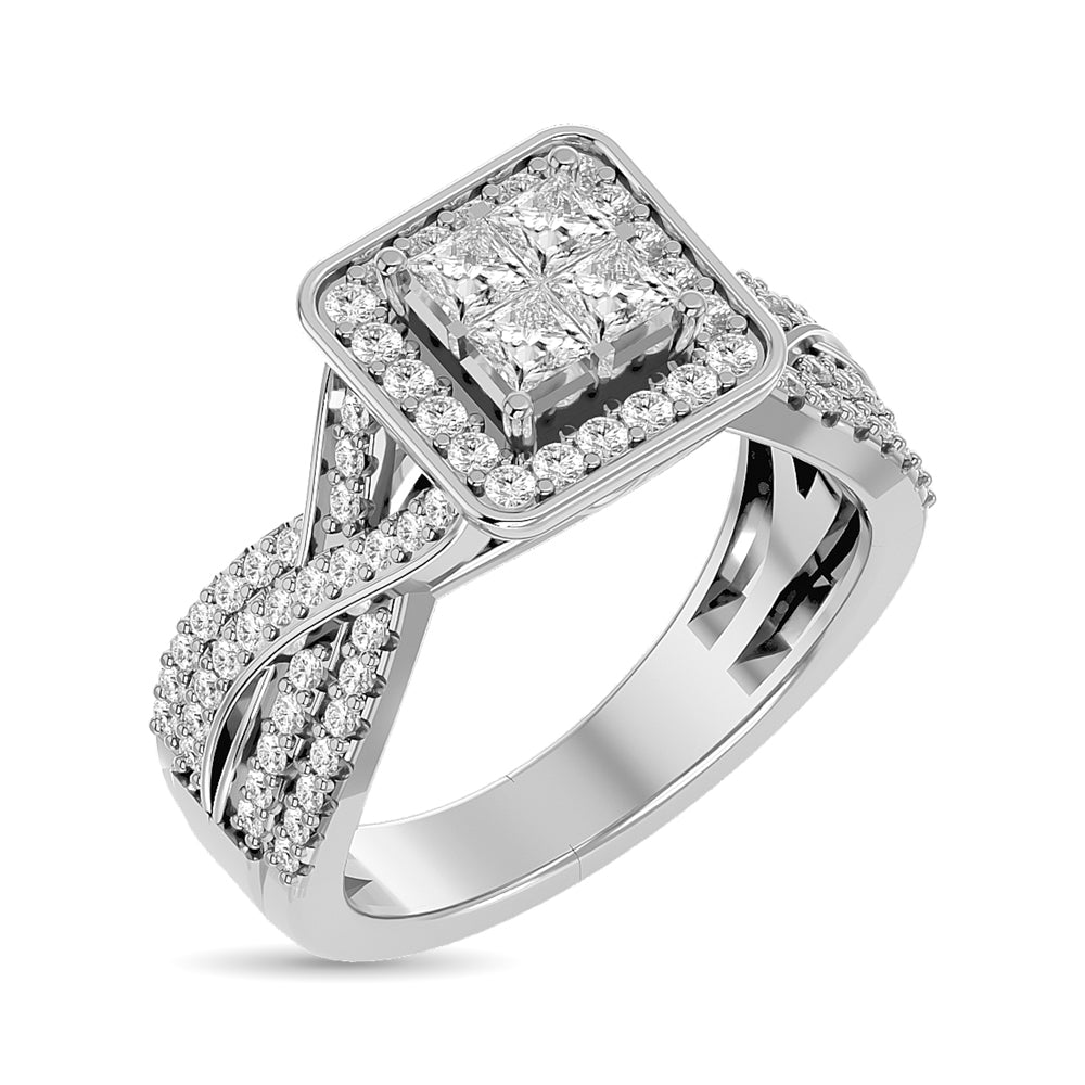 Diamond Engagement Ring 1 Ct Tw In 14K White Gold