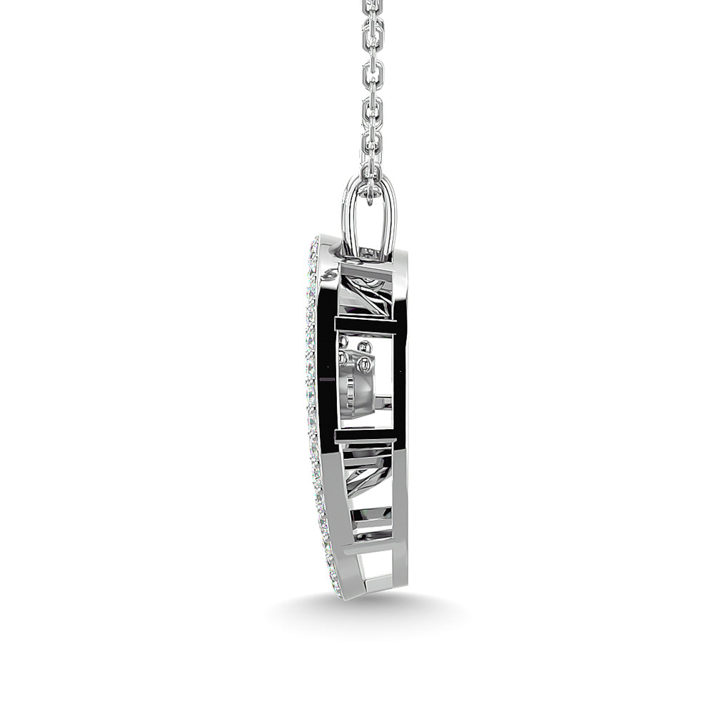 Diamond 1/4 Ct.Tw. Oval Shape Pendant in 14K White Gold