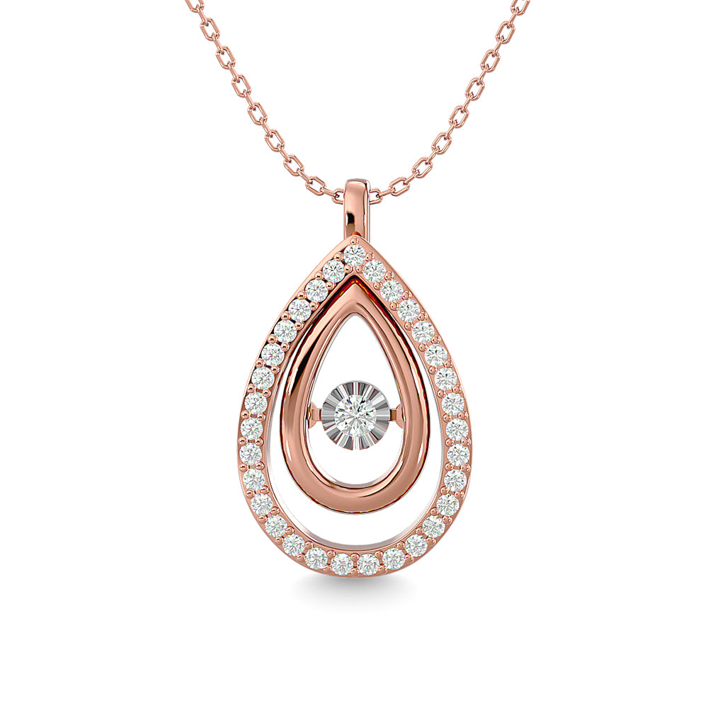Diamond 1/4 Ct.Tw. Pear Shape Pendant in 14K Rose Gold