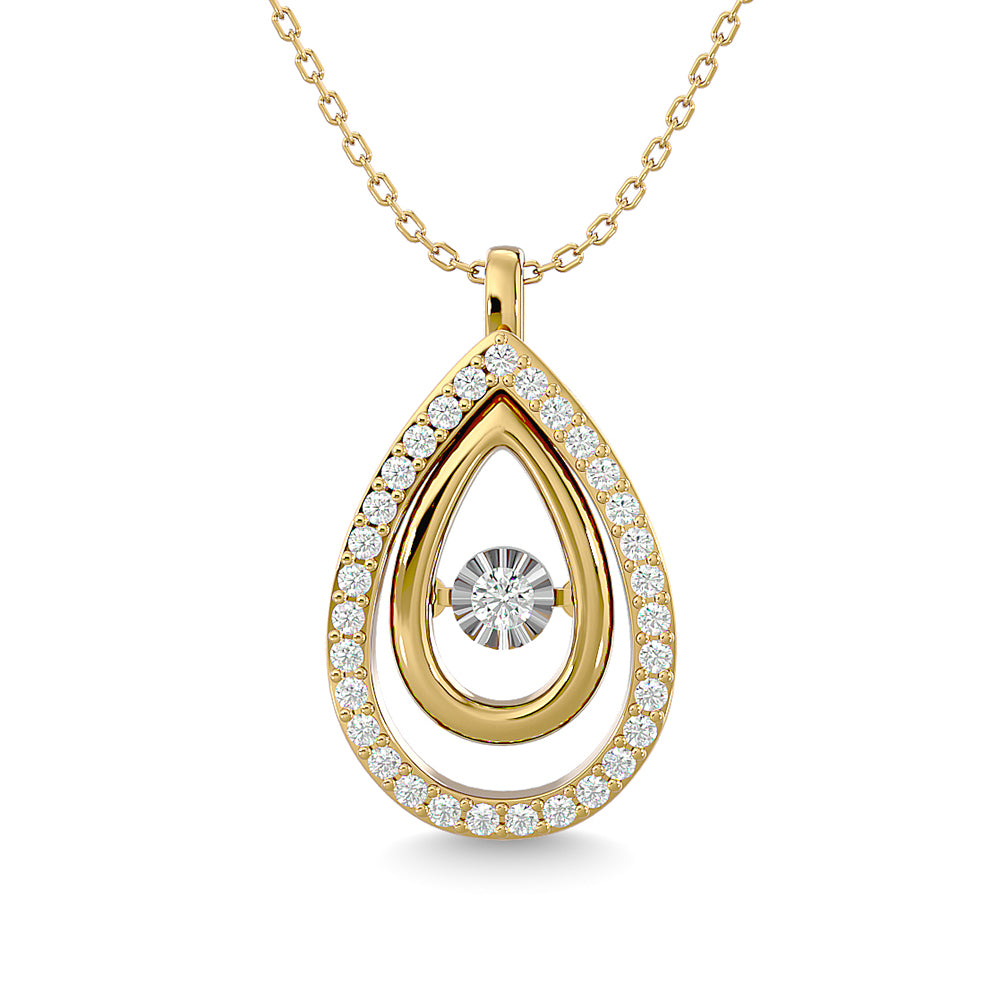 Diamond 1/4 Ct.Tw. Pear Shape Pendant In 14K Yellow Gold