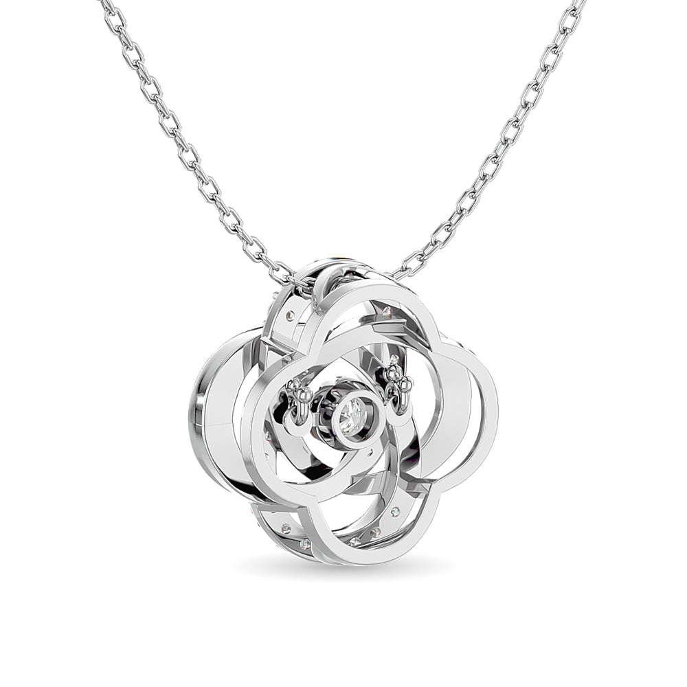 Diamond Shimmering Pendant 1/4 ct tw in 10K White Gold