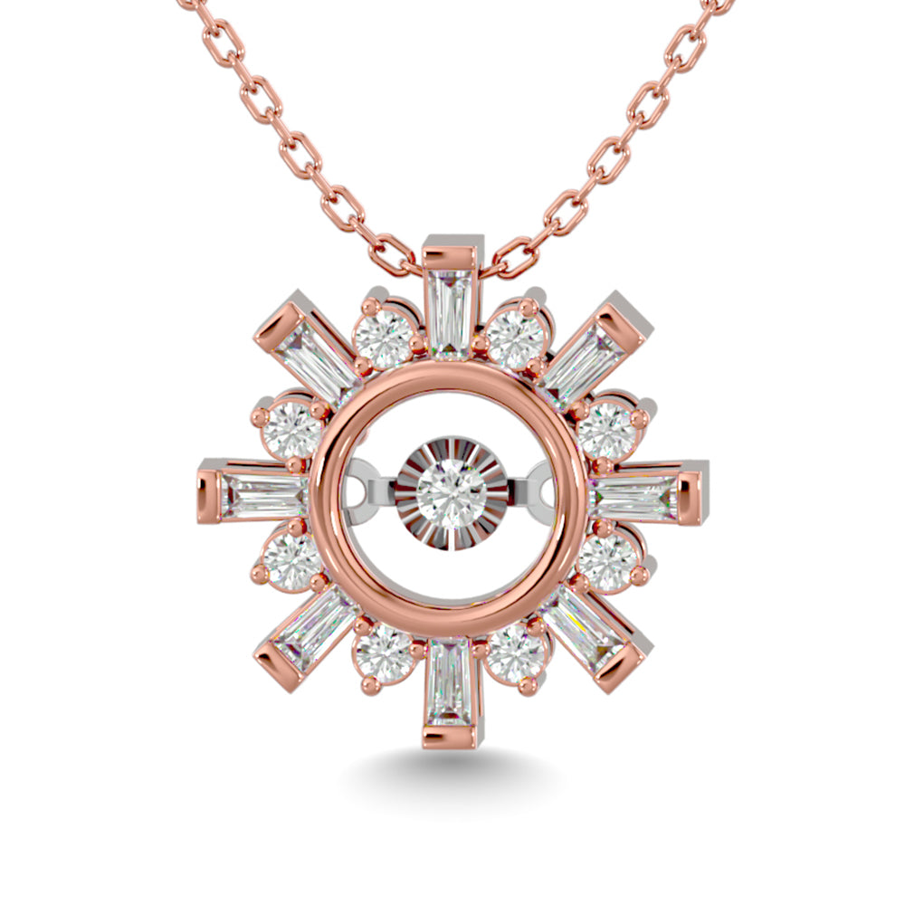 Diamond 1/4 Ct.Tw. Shimmering Pendant In 14K Rose Gold