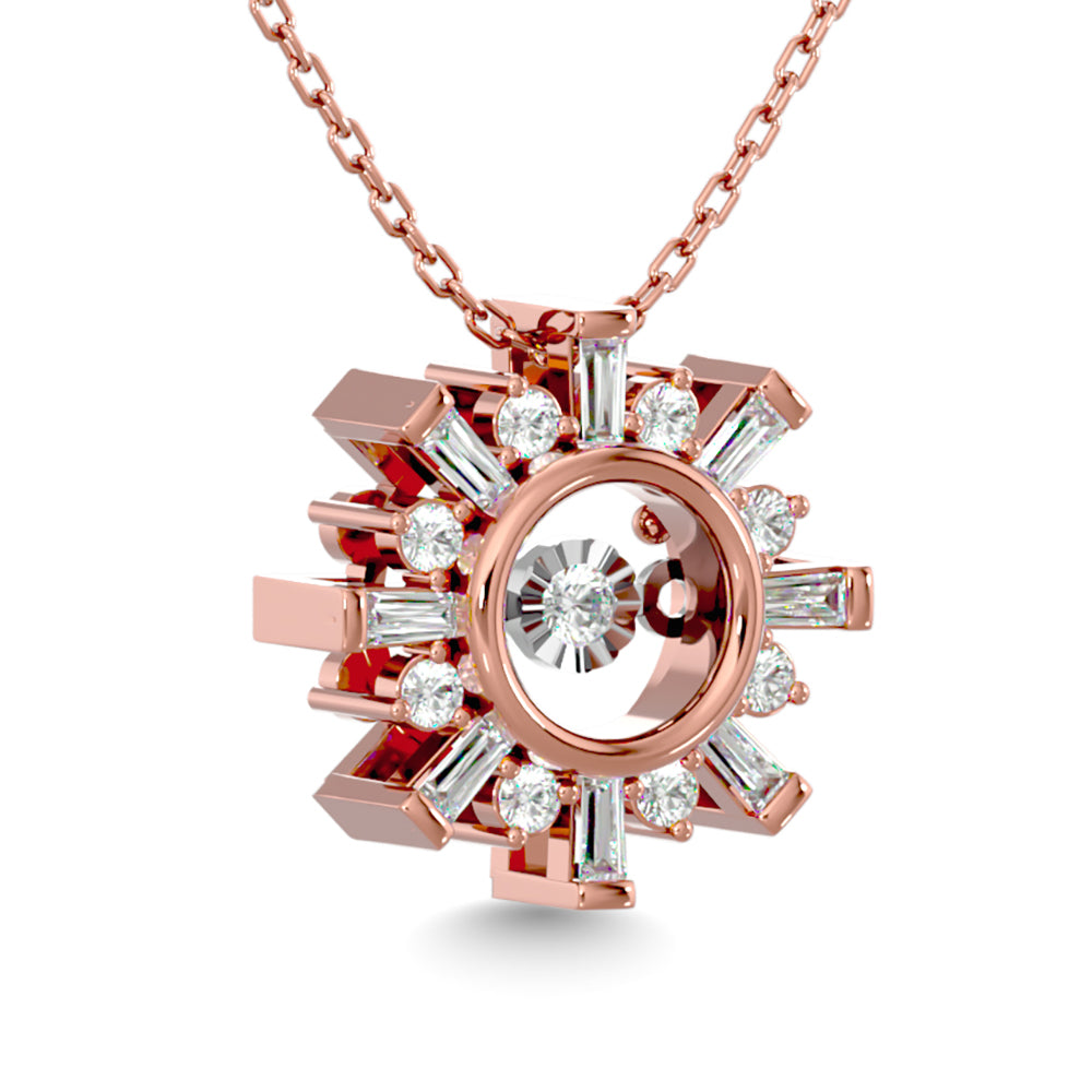 Diamond 1/4 Ct.Tw. Shimmering Pendant in 14K Rose Gold