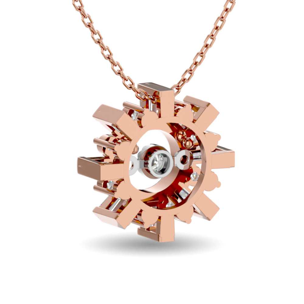 Diamond 1/4 Ct.Tw. Shimmering Pendant in 14K Rose Gold