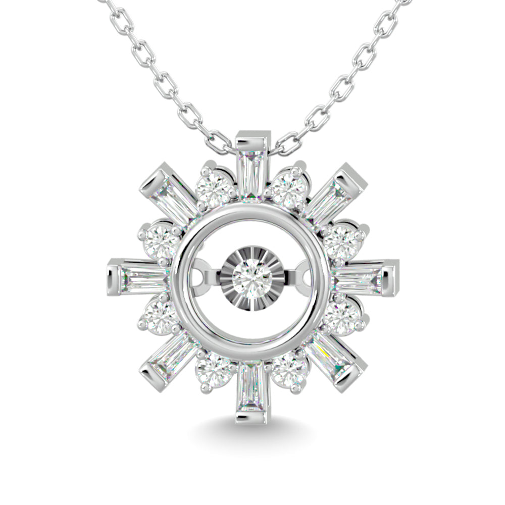 Diamond 1/4 Ct.Tw. Shimmering Pendant In 14K White Gold