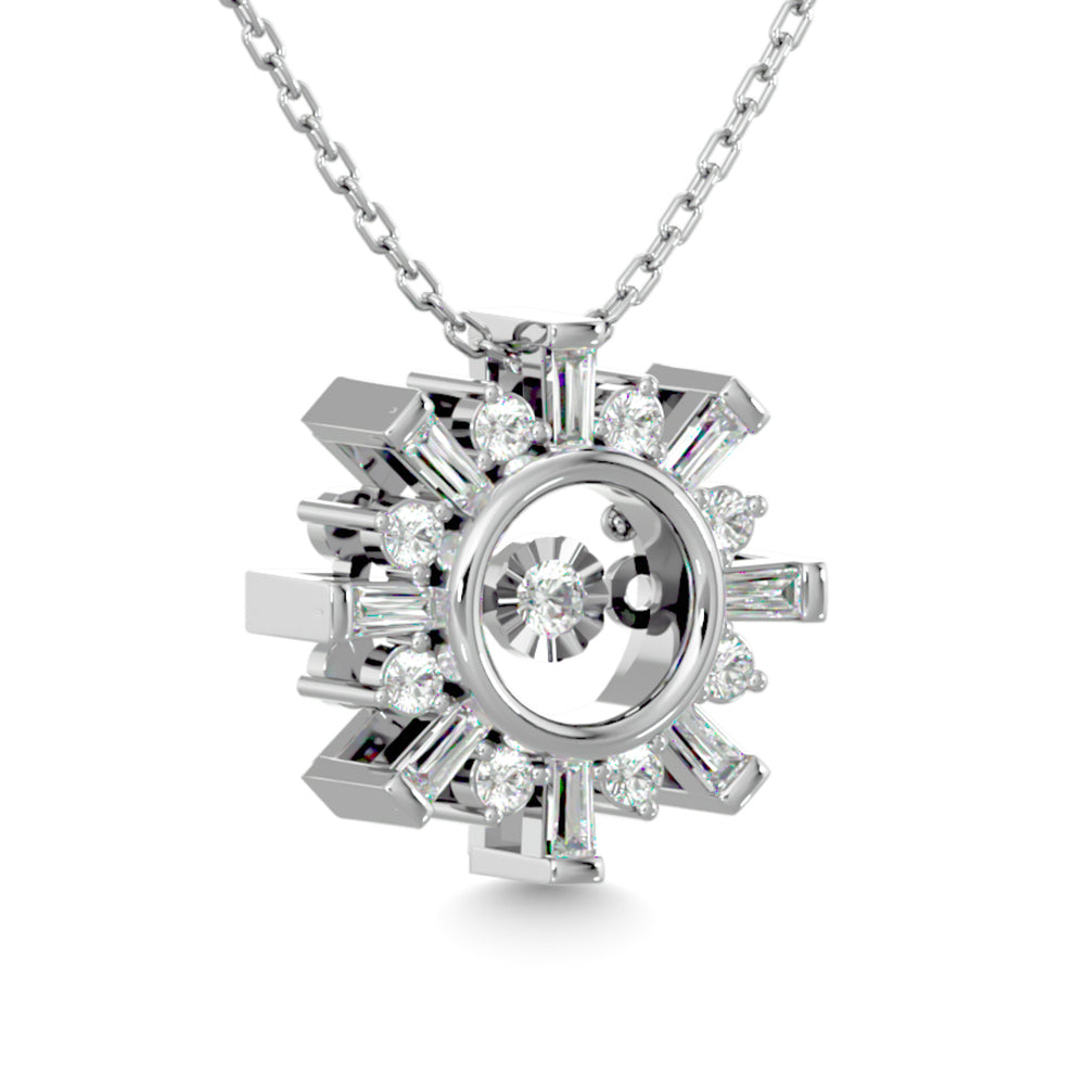 Diamond 1/4 Ct.Tw. Shimmering Pendant In 14K White Gold
