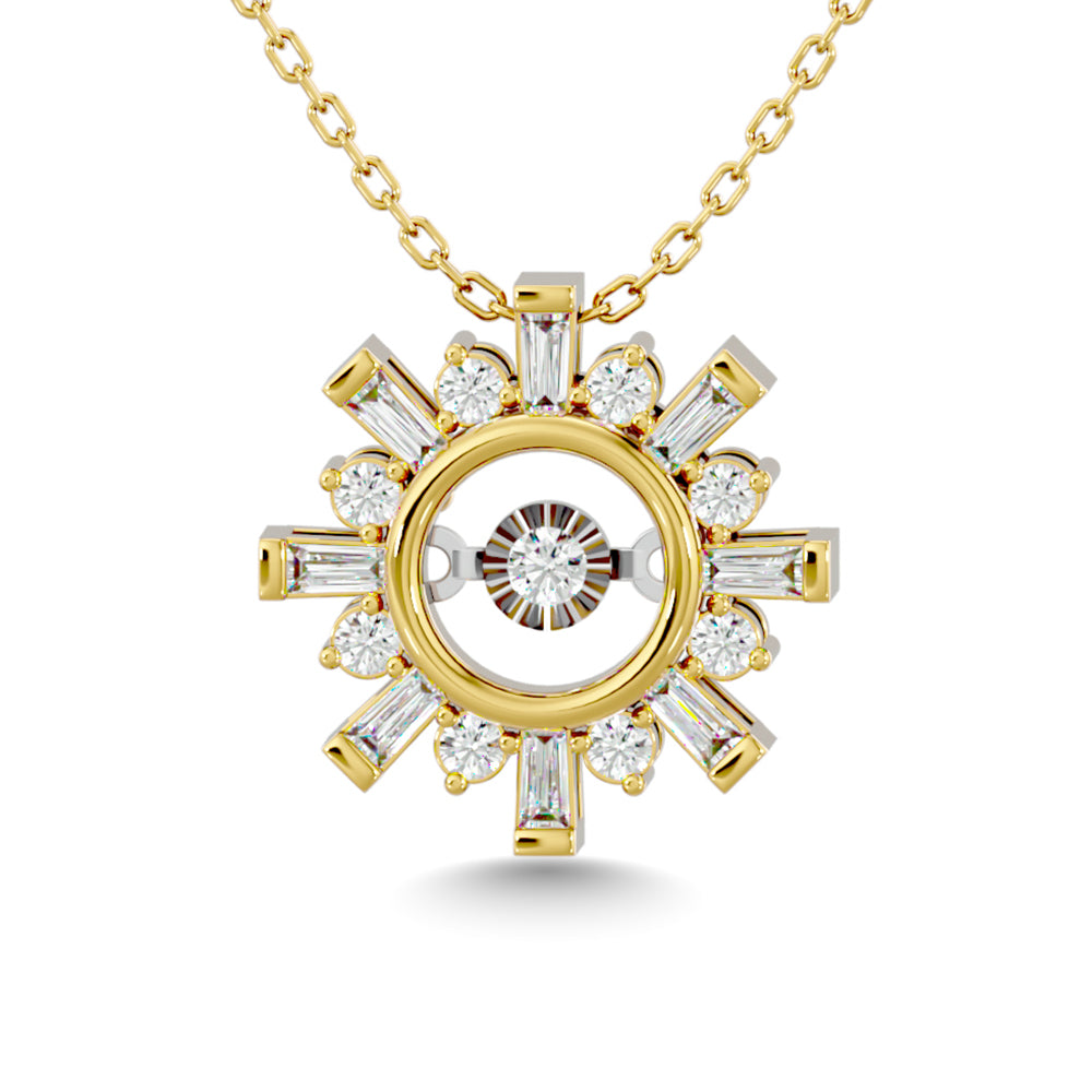 Diamond 1/4 Ct.Tw. Shimmering Pendant In 14K Yellow Gold