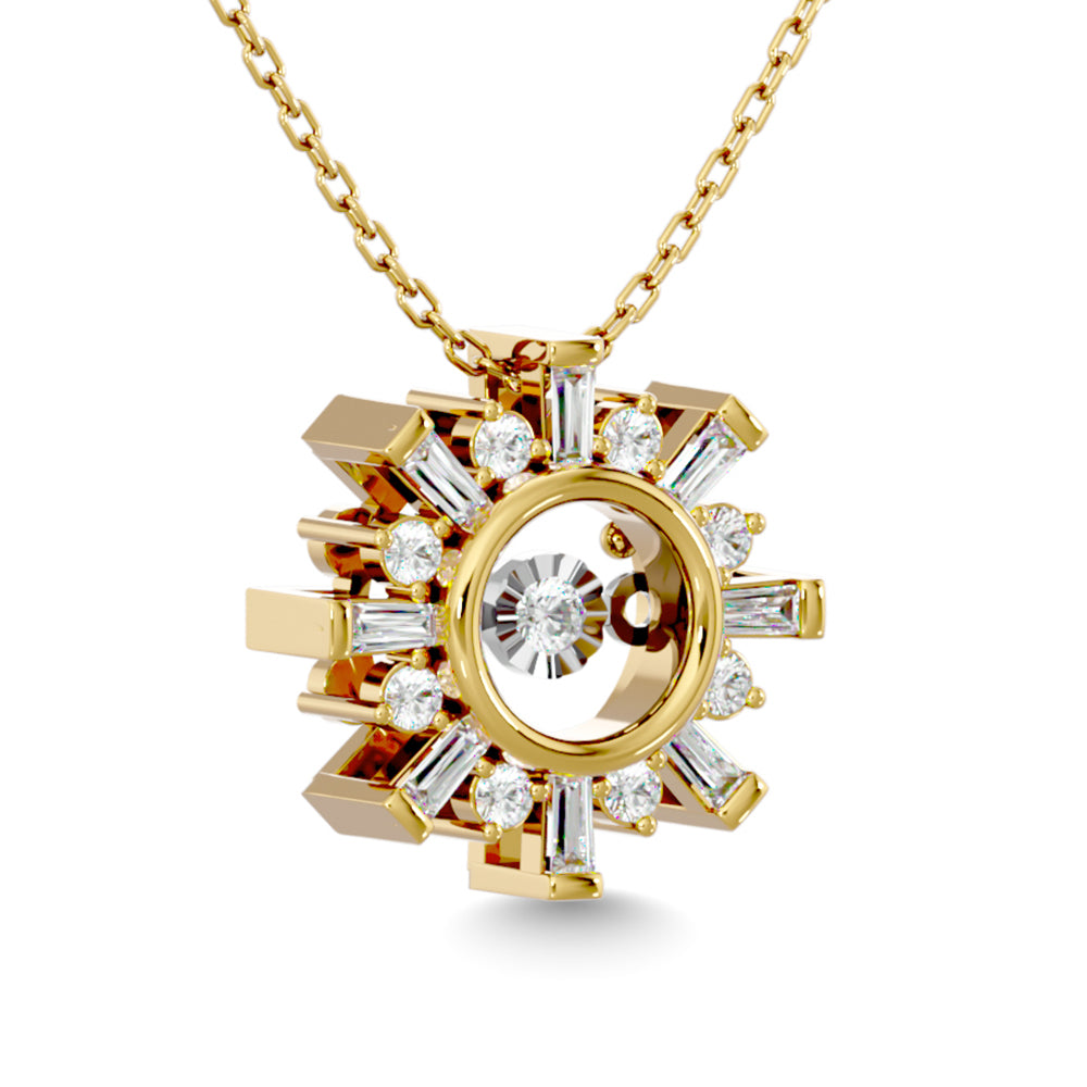 Diamond 1/4 Ct.Tw. Shimmering Pendant In 14K Yellow Gold