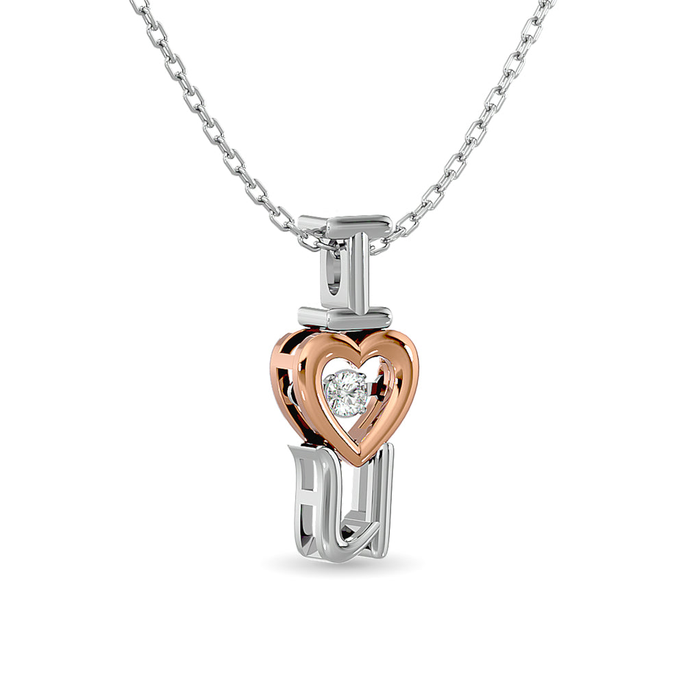 Diamond Shimmering Heart Pendant 1/20 Ct Tw In 10K White Gold
