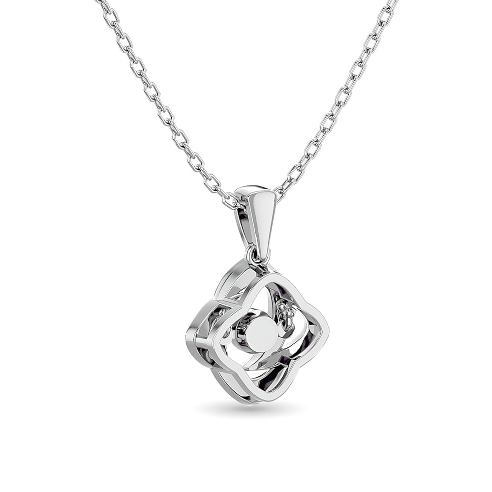 Diamond Shimmering Pendant 1/20 Ct Tw In Sterling Silver