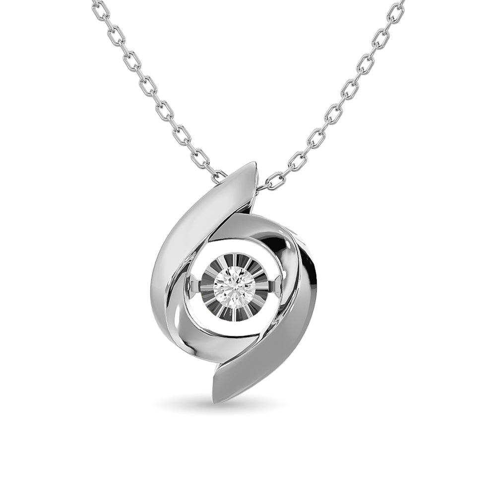 Diamond Shimmering Pendant 1/20 ct tw in Sterling Silver