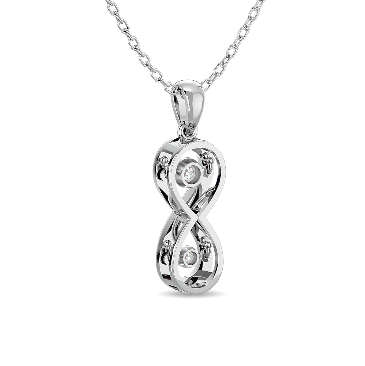 Diamond 1/20 Ct Tw Infinity Pendant In Sterling Silver